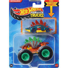 Hot Wheels Monster Trucks Diecast Car [Includes Crushed Die-Cast Car] Assorted
