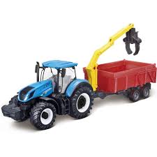 Bburago New Holland 10 Cm Long Friction Farm Tractor With Trailers Assorted Styles