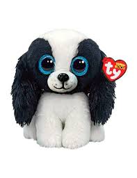 TY BEANIES BOO SISSY BLACK & WHITE DOG, 15CM