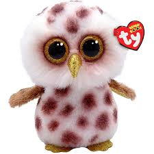 TY BEANIES BOO WHOOLIE SPOTTED OWL, 15CM