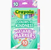 CRAYOLA COLORS OF KINDNESS FINELINE WASHABLE MARKERS 10 PACK