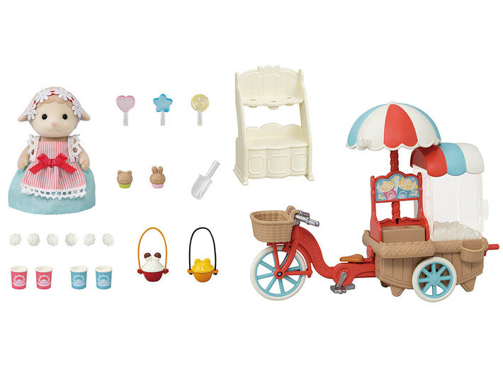 Sylvanian Families 5653 Popcorn Delivery Trike With Sheep Mother Barbara